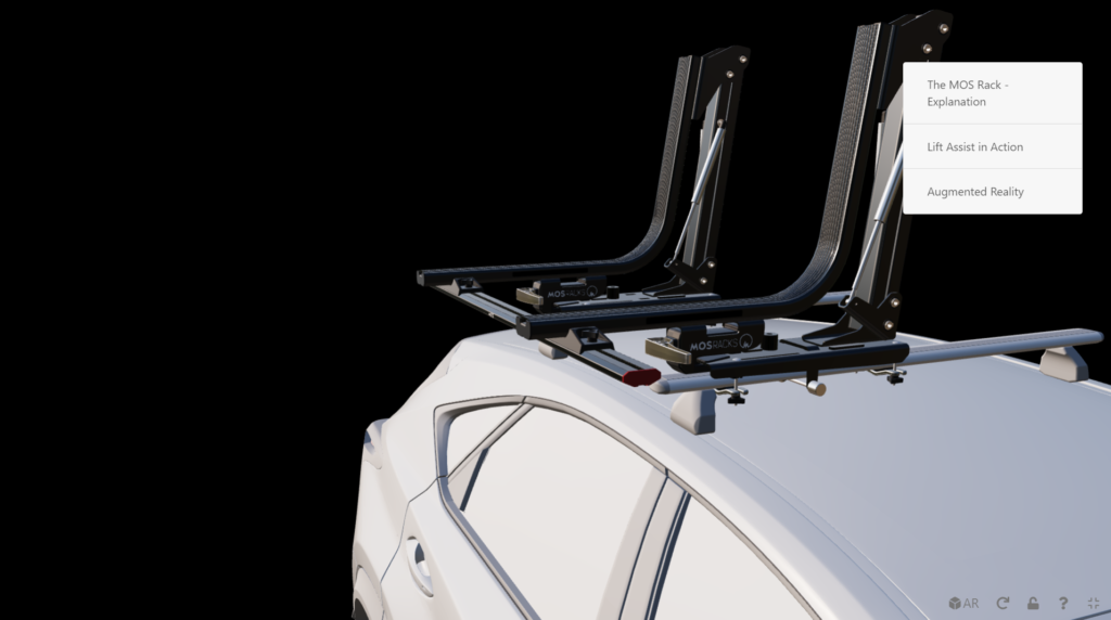 3d configuration of a car rack