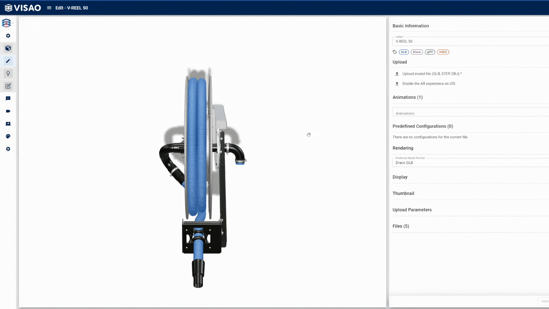 3D model editor in Visao platform